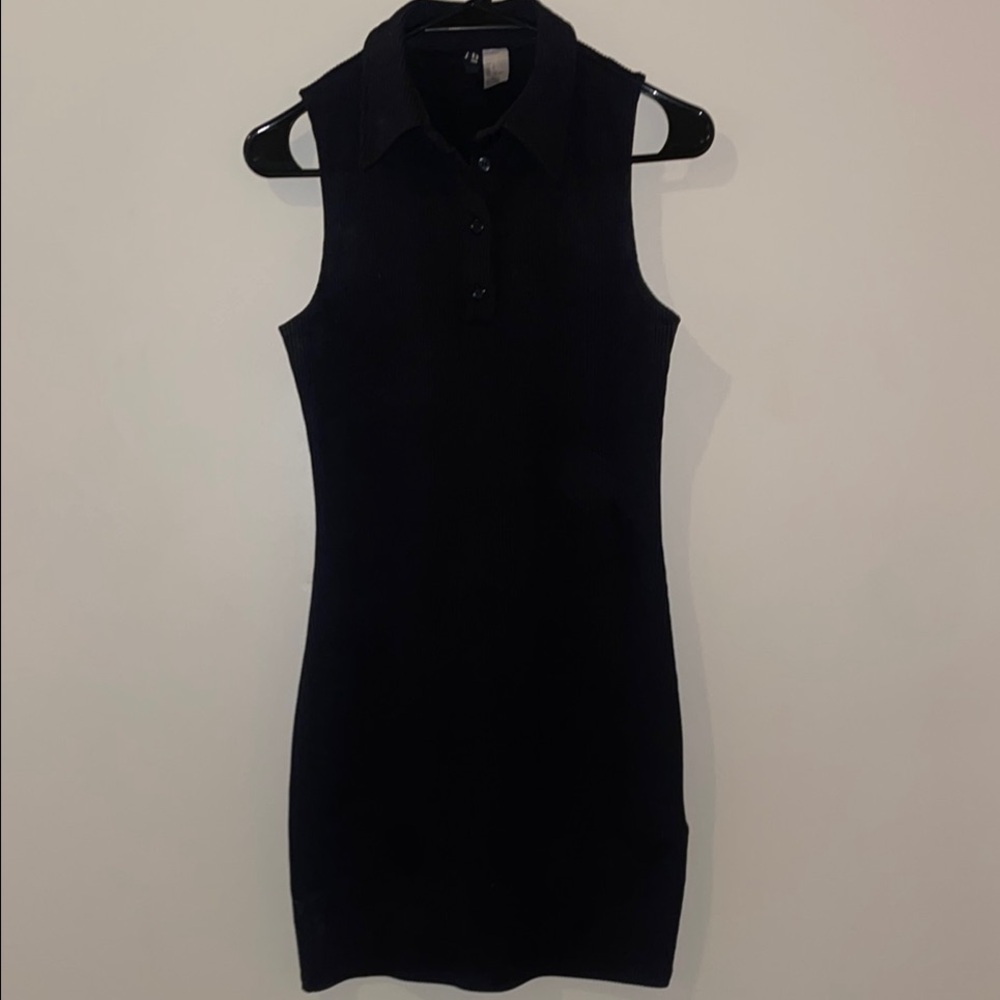 H&M Black Ribbed Bodycon Dress